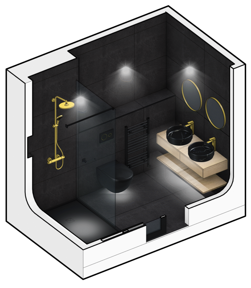 FAREHAM ROAD_ BATHROOM_ DRAWING_ ISOMETRIC